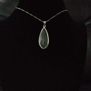 Sterling Silver Moss Agate Pendant